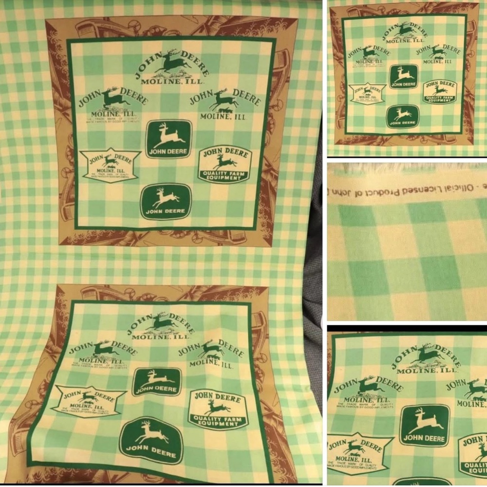 Out of print, vintage John Deere Green and Cream Checkered Panels.